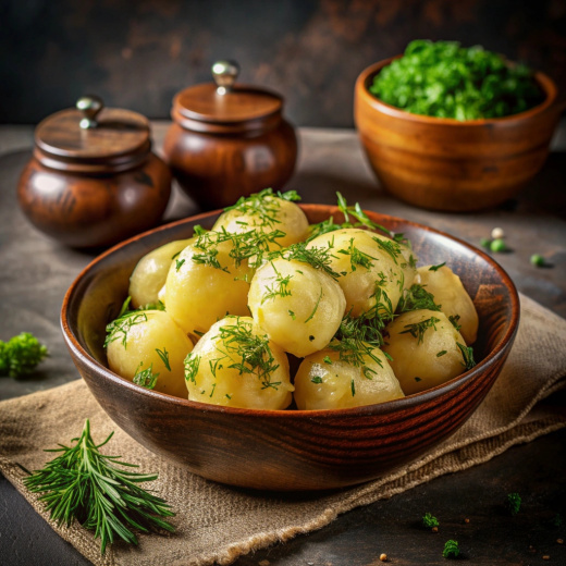 Картофель отварной с укропом